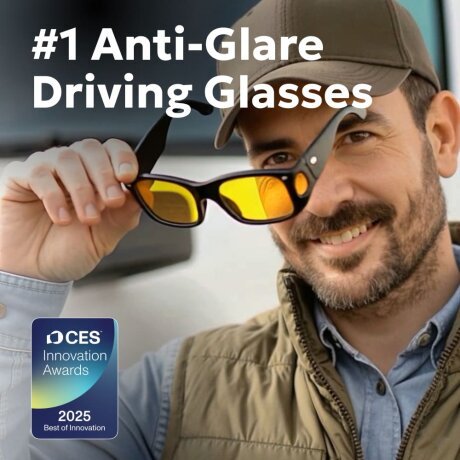 PolorVision driving glasses shown in the official offer creative